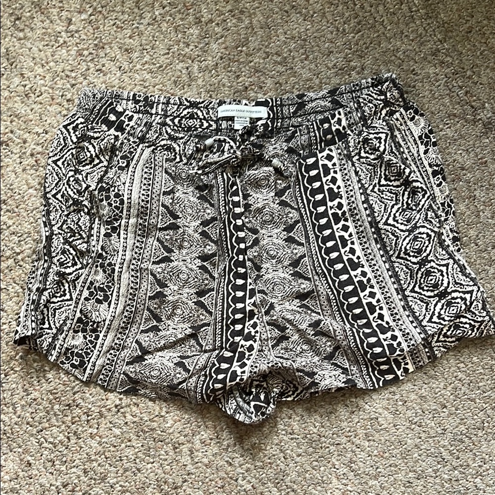 American Eagle Outfitters High Waist Black and White Shorts